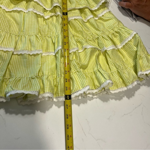 Gipsy Queen Ruffle Green Gingham Mini Dress XL - Picture 10 of 10